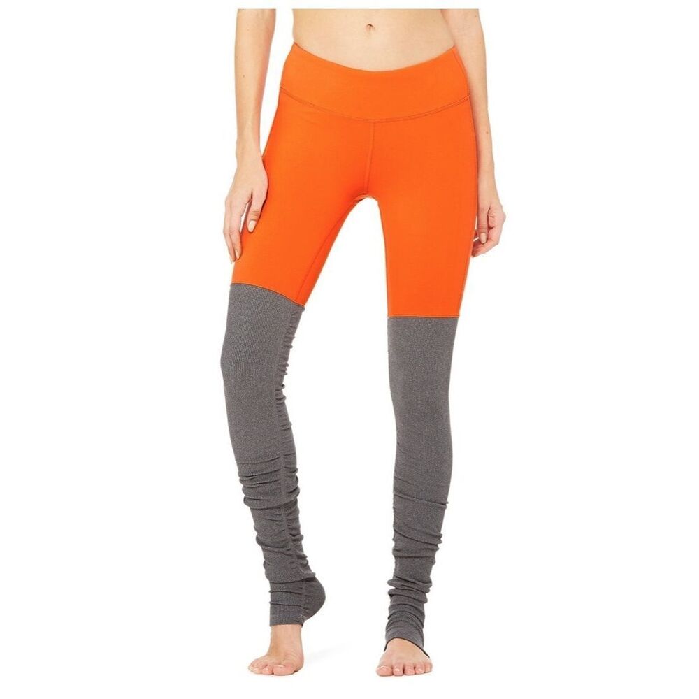 Alo Yoga Goddess Legging Womens Small Vapor Python Ribbed Colorblock Gym Workout